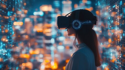 Poster - Construction worker in smart cities, involved in the development of intelligent infrastructure, using sensors and IoT technology for urban planning.