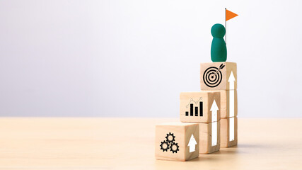 Wall Mural - action plan, goal and target, success and business target concept, project management, company strat