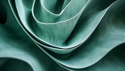 Wall Mural - Abstract Teal Curved Architectural Structure