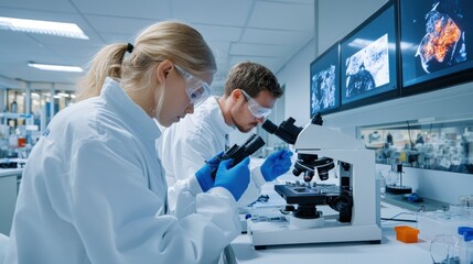 Poster - Scientists Conduct Research with Laboratory Equipment