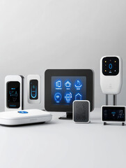 Poster - A collection of smart home devices showcasing digital interfaces and connectivity features.