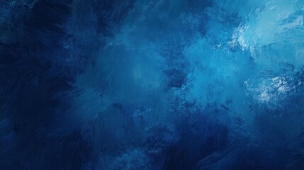 Poster - Hand-painted blue abstract background: A textured, brushstroke-filled blue background that highlights the raw beauty of hand-painted art, 