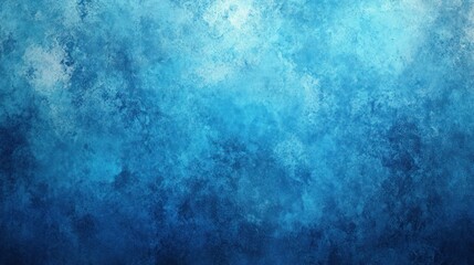 Poster - Hand-painted blue abstract background: A textured, brushstroke-filled blue background that highlights the raw beauty of hand-painted art, 