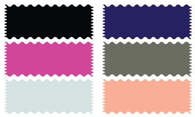 Aufkleber - Color rectangle frames with wiggly borders. Torn paper, jagged rectangular shape box element set with zigzag edges . Geometric zig zag wavy labels,  isolated on white  background. EPS 10
