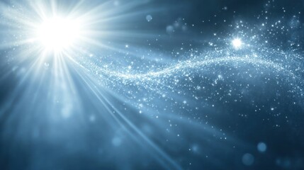 Poster - Light blue background with glowing effects: A light blue background enhanced with soft, glowing elements, such as subtle sparkles or light flares, adding depth and a radiant, ethereal effect.