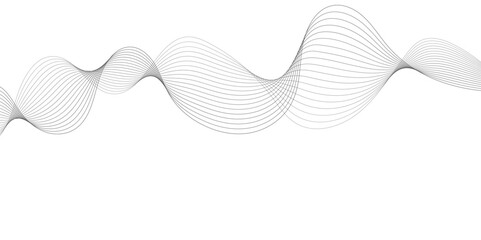 White wave curve lines banner background design. Abstract soft wave lines dynamic flowing gray light isolated background. Vector Illustration of the gray pattern of lines. Black stripes on white .