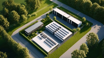 Wall Mural - renewable energy storage solutions for businesses, providing systems that store excess energy genera
