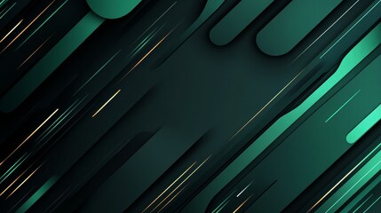 Poster - Abstract green and black background with dynamic lines creating a sleek modern design ideal for digital applications or decor