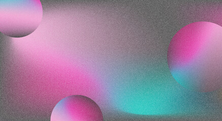 Fototapete - Abstract smooth gradient 3D background with grain noise texture. Minimalist wallpaper with spheres for backgrounds and banners.