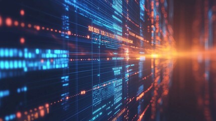 Wall Mural - Digital background for tech, AI, data, audio, graphics, and more