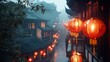 © Pure Imagination - Foggy Chinese Street Lit by Red Lanterns
