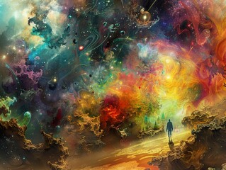 Wall Mural - Cosmic Journey: A Surreal Exploration of the Universe