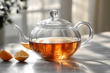 Sticker - Glass Teapot with Lemon Slices