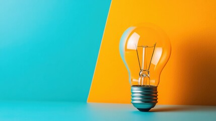 Poster - Glowing Light Bulb Symbolizing Creative Idea and Innovative Solutions