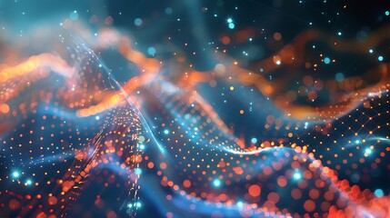 Poster - abstract digital art design with a captivating blend of colors and textures. the intricate network o