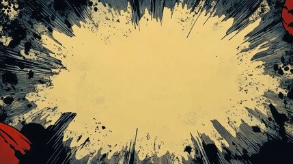 Poster - Colorful abstract splash design with a central blank area for text or images.