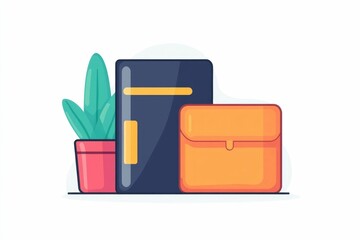Poster - Stylized icon set featuring a boarding pass  passport  and wallet  designed in a clean  flat style and isolated on a white background  This minimalist represents essential travel  finance