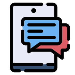 Sticker - illustration of a icon phone messages