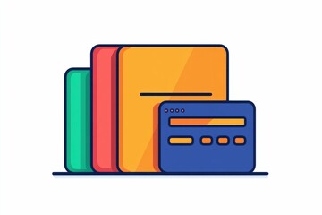 Poster - A sleek and modern icon set depicting the essential travel and financial documents   a passport  a credit card  and a boarding pass  all grouped together in a clean