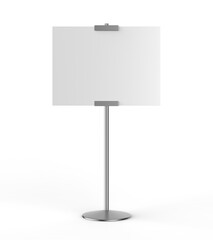 Wall Mural - Blank Poster sign stand. Floor standing display realistic mockup. Adjustable pedestal with board, mock-up. 3d render illustration.