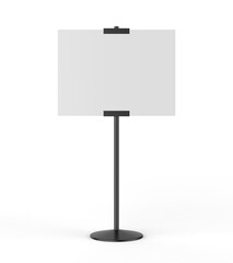 Wall Mural - Blank Poster sign stand. Floor standing display realistic mockup. Adjustable pedestal with board, mock-up. 3d render illustration.
