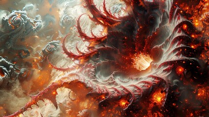 Wall Mural - abstract fractal art: cosmic chaos and order