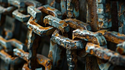 Canvas Print - Close Up of a Rusty Chain