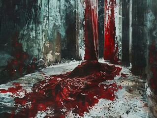 Canvas Print - Blood Stained Room: A Dark and Disturbing Scene