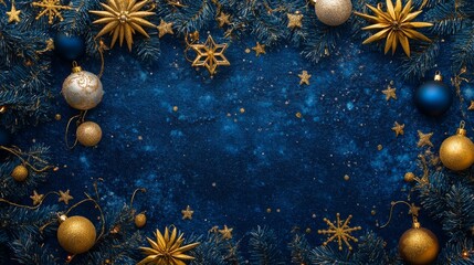Poster - Celestial Winter Wonderland with Gold Stars - Festive Holiday Magic
