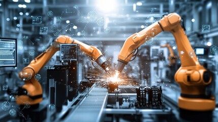 Poster - Industrial Automation with Robotic Arms in Action
