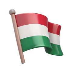 Wall Mural - Hungary Flag   3d cartoon style illustration