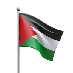 Wall Mural - Palestine national Flag   3d cartoon style illustration