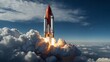 © nadunprabodana - rocket launch from the rocket. this rocket is a spaceship that takes off to the rocket launch
