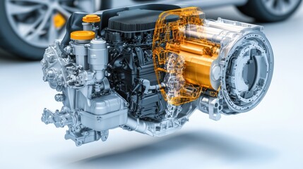 Poster - Sleek Engine Design in Detailed Anatomy View