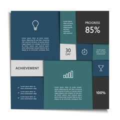 Infographic, table of contents, flow charts, presentations, web sites, banners, printed materials.