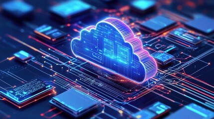 Poster - Digital Cloud Technology and Data Integration Concept