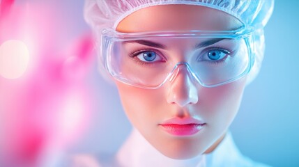 Poster - A scientist working in a laboratory, analyzing research results and interpreting data with precision.