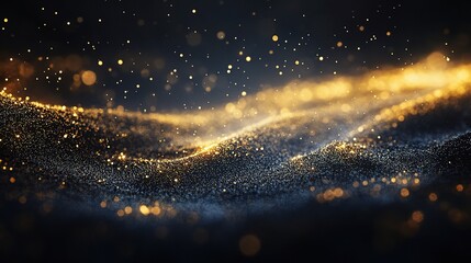 Wall Mural - Sparkling Gold Wave Abstract Background