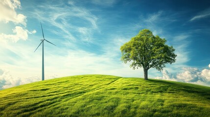 Wall Mural - sustainable energy for businesses, integrating green energy into company operations for a more susta