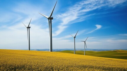 Wall Mural - Wind energy for businesses, leveraging wind power as a cost-effective and sustainable energy source for companies.