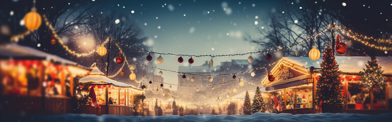 Wall Mural - christmas markte banner.