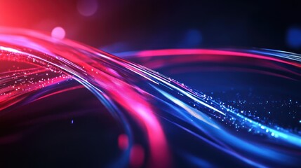 Poster - Abstract futuristic background with digital lines and glowing effects Close-up photo with clean background