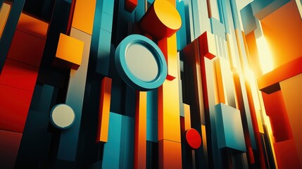 Poster - Abstract graphics background, using non-representational shapes and colors to create modern and visually interesting backdrops for various video types