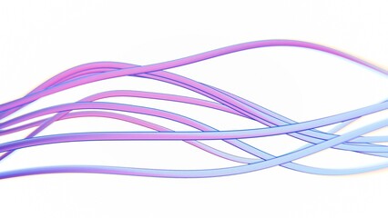 Poster - Abstract floating form with iridescent pink and blue hues..