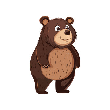 Cute cartoon bear vector childish vector illustration in flat style. For poster, greeting card and baby design. for alphabet letter B Upper case or capital letter for children learning practice ABC