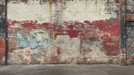 Artistic brick wall texture - Featuring brick walls with unique, artistic textures, including graffiti, murals, or custom finishes, ideal for creative spaces or as a backdrop for visual projects.