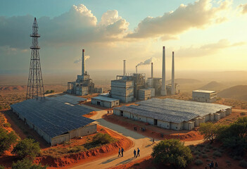 Africa Industrialization Day illustration design for sustainable development