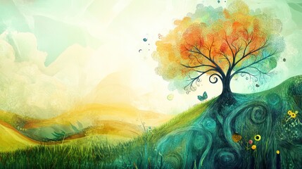 Poster - Artistic hand-drawn video background, combining the personal, creative appeal of hand-drawn art with digital animation for a truly unique and artistic presentation