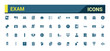 © Rubbble - Exam solid icons set. Related to test, score, quiz, results. Glyph icon collection for web and ui. Filled icon pack, Vector illustration. Editable and pixel perfect.