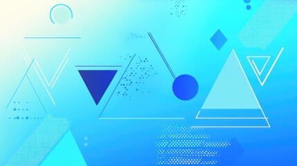 Poster - Blue gradient with geometric shapes Combining clean gradients with sharp,